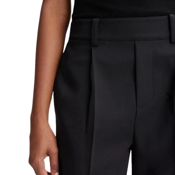 Vince Mid-Rise Tapered Pull-On Pant Straight Cropped Leg Trousers Black Size M - Picture 3 of 11